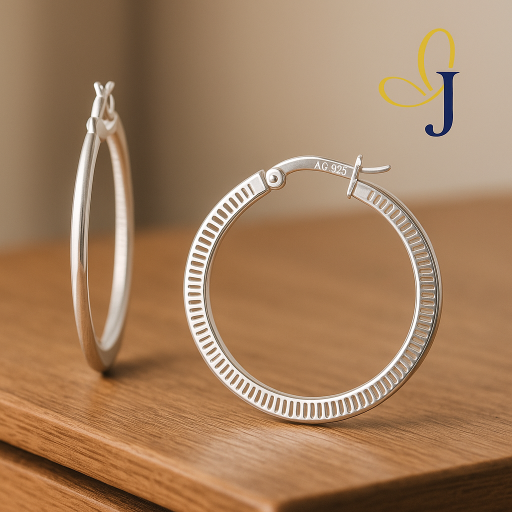 925 Silver Hoop Earring, 25mm