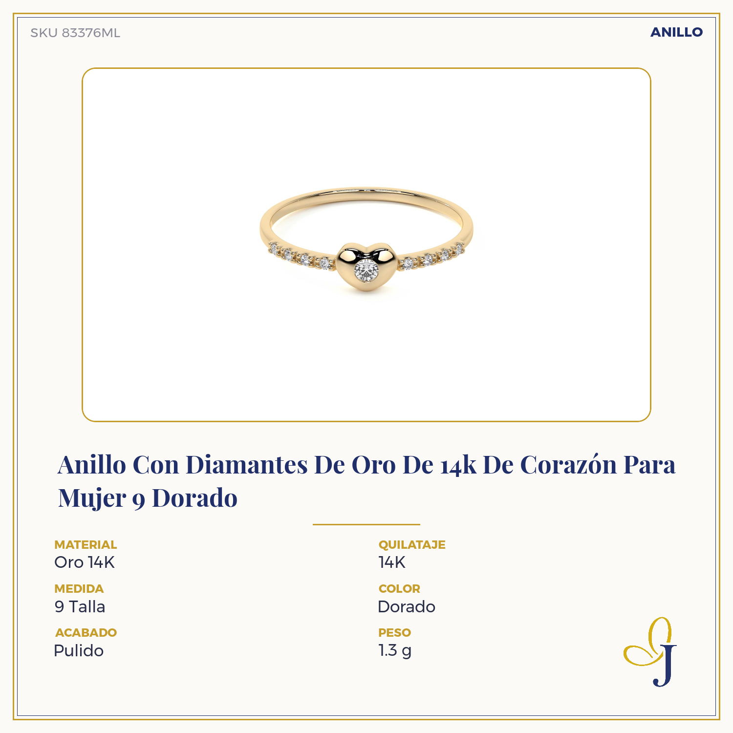 Women's 14k Gold Heart Diamond Ring
