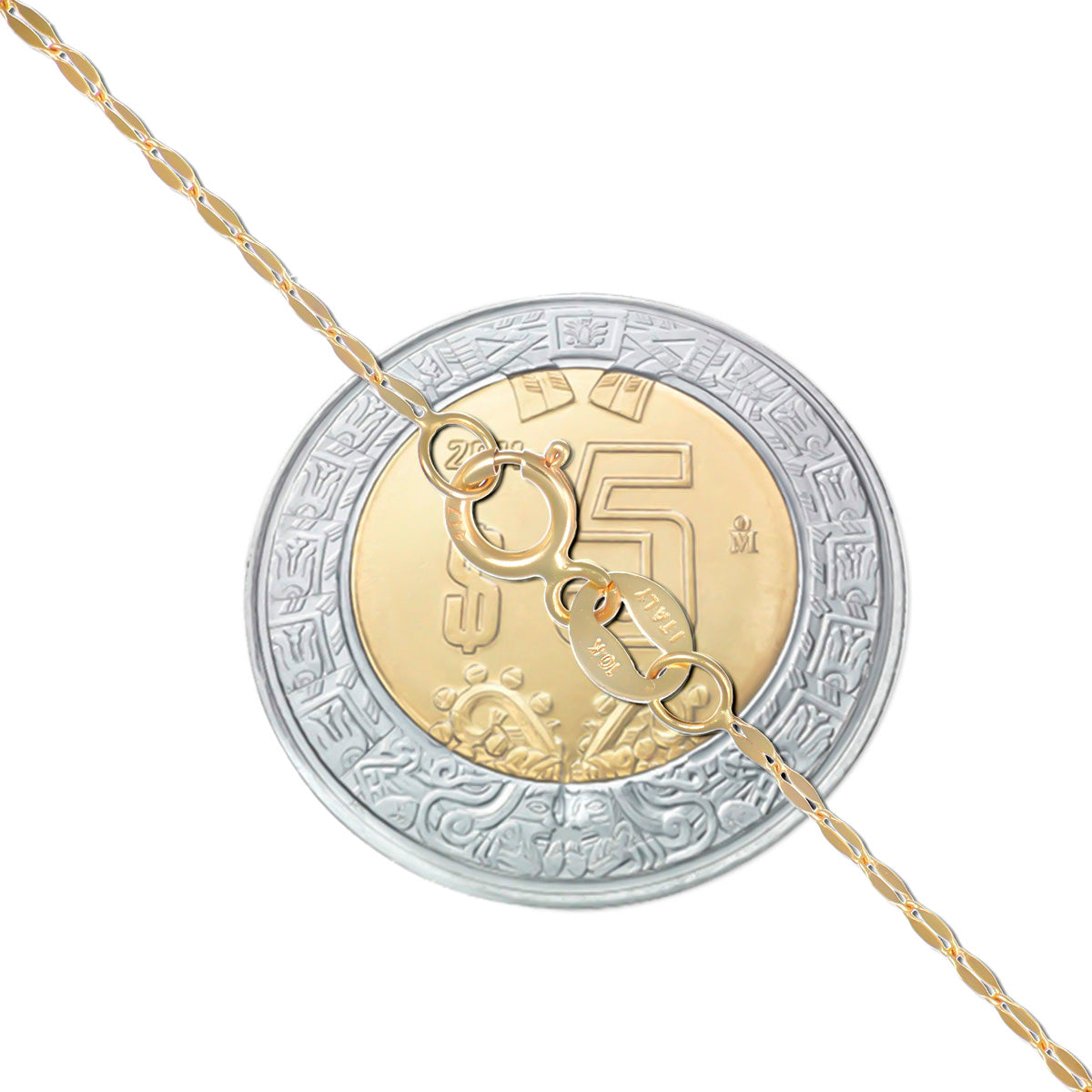 14k Gold Italian Virgin Mary Medal Necklace