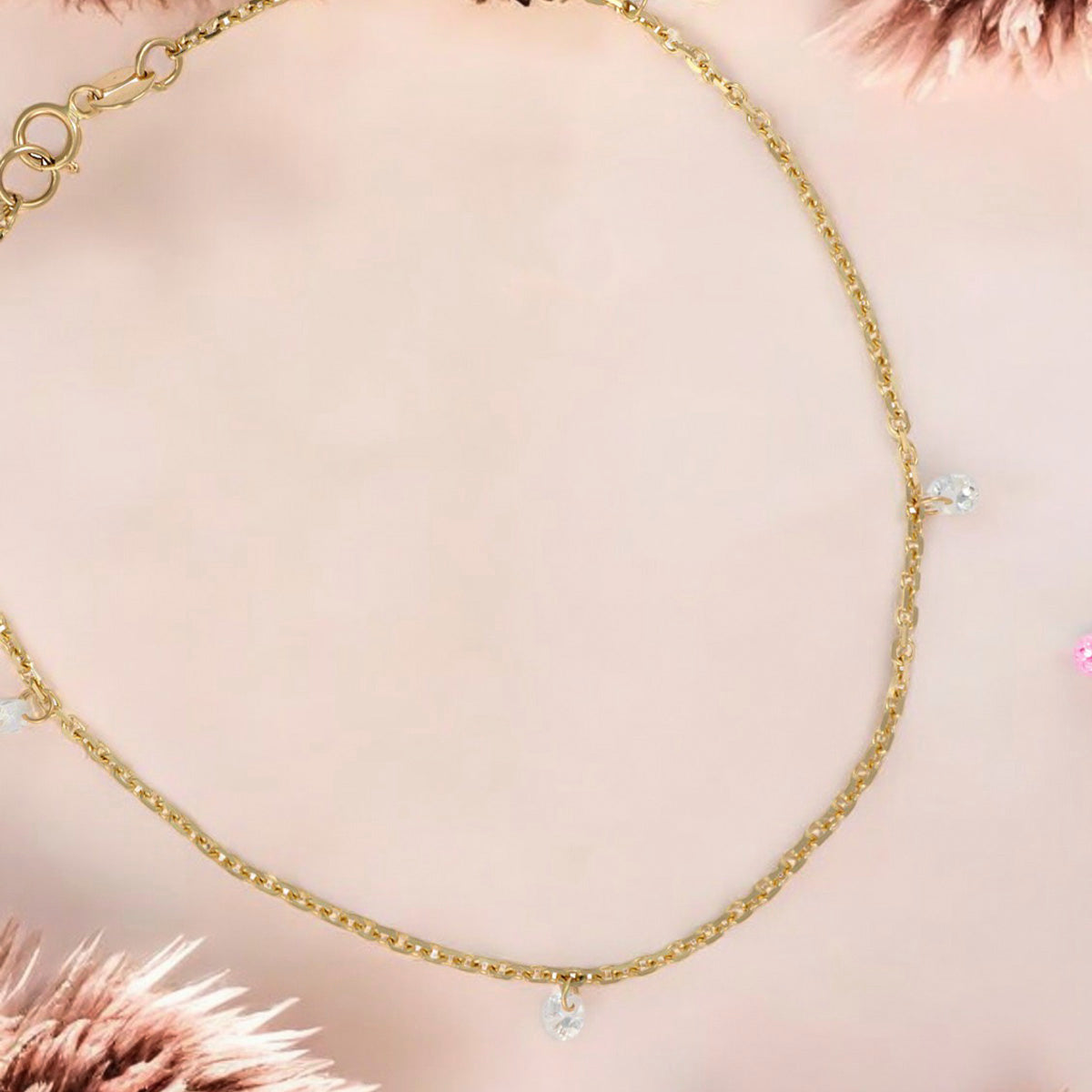 Women's 14k Gold Chain, Bracelet, and Earring Set