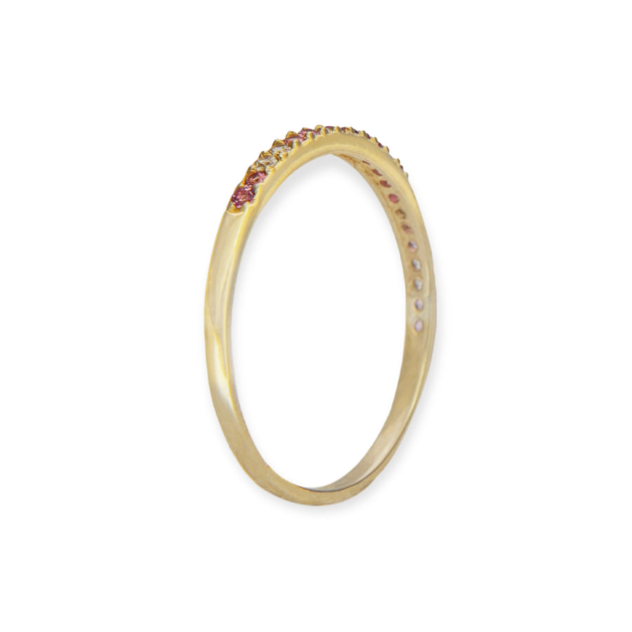 1 Row 18K Gold-Plated Simulated Diamond Ring in Pink Blush