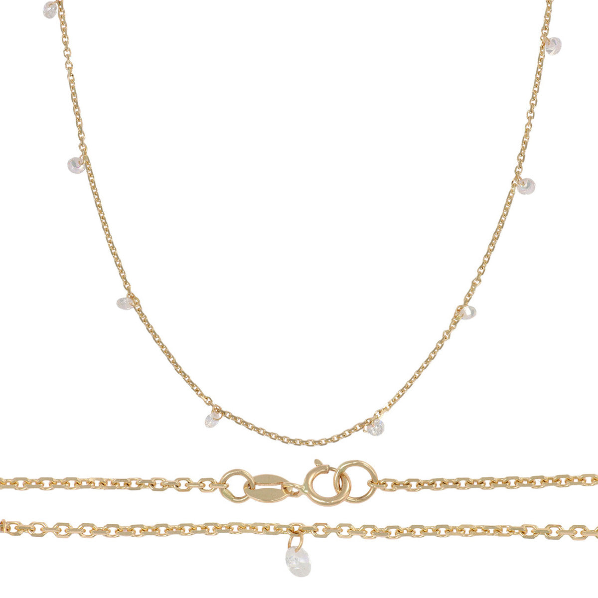 Women's 14k Gold Chain, Bracelet, and Earring Set