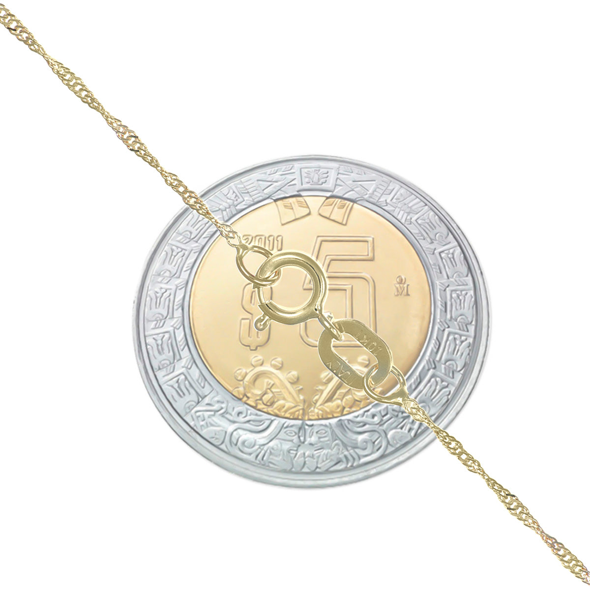 Women's 14k Gold Bracelet with Stone, 18cm