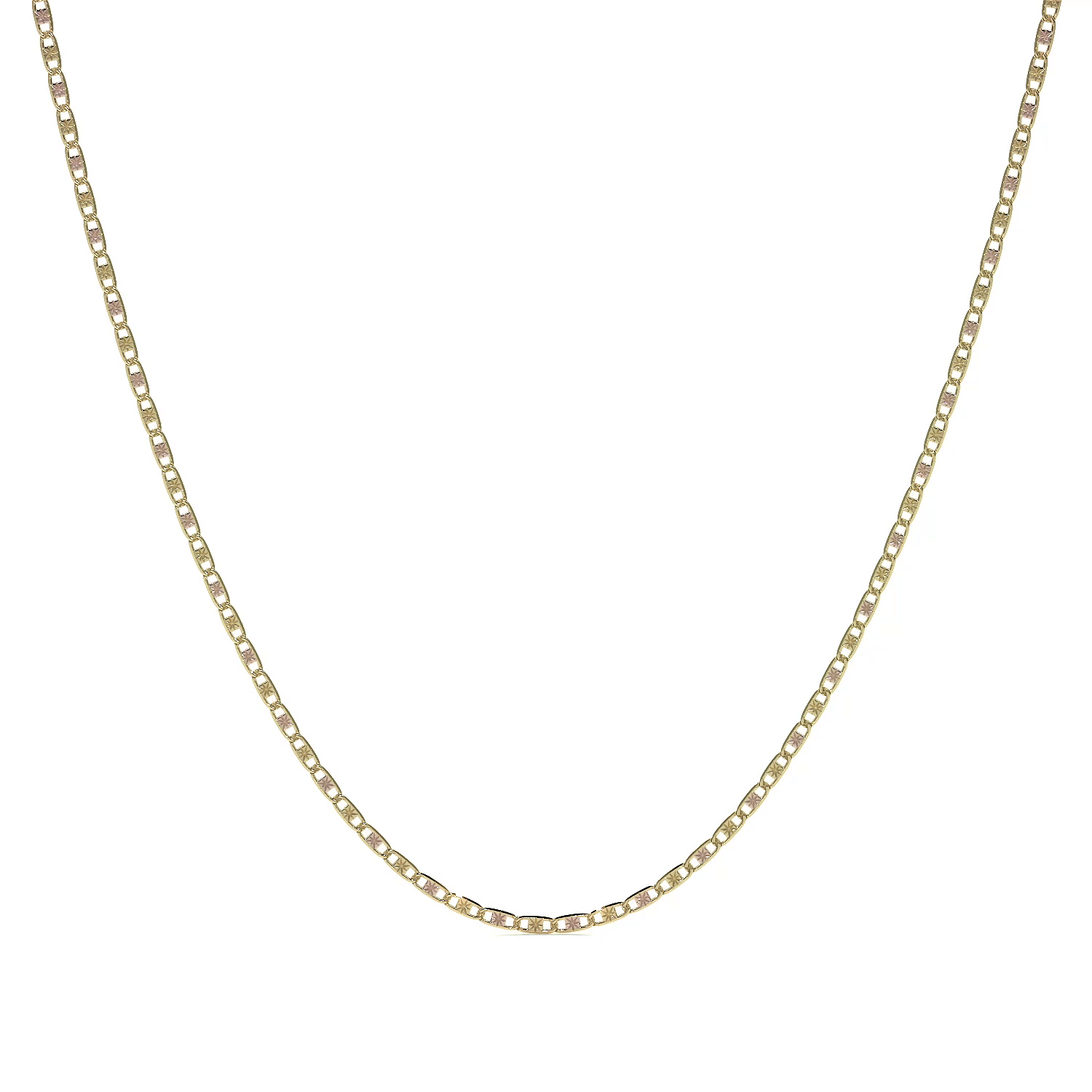 10K Gold Valentino Chain 55cm | Italian Gold Necklace 2.3mm with Spring Ring Clasp | Fine Jewelry