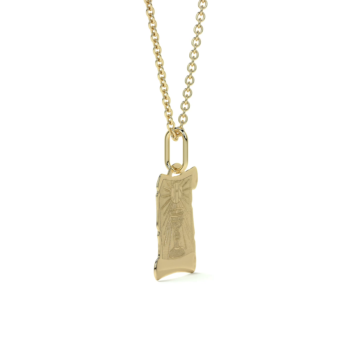 10K Gold Religious Holy Chalice Medal Charm | 12mm Italian Gold Charm | Fine Jewelry