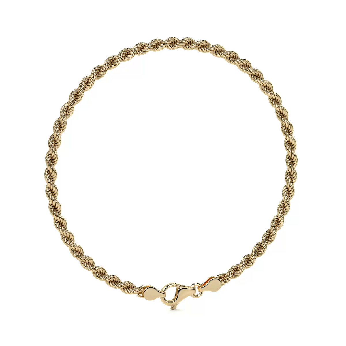 10K Gold Italian Rope Chain Bracelet | Elegant Fine Jewelry Bracelet