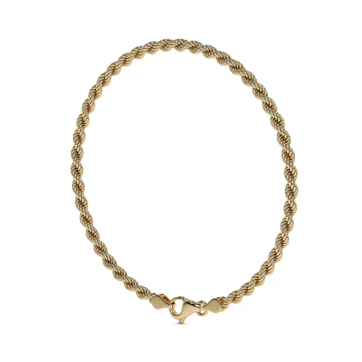 10K Gold Italian Rope Chain Bracelet | Elegant Fine Jewelry Bracelet