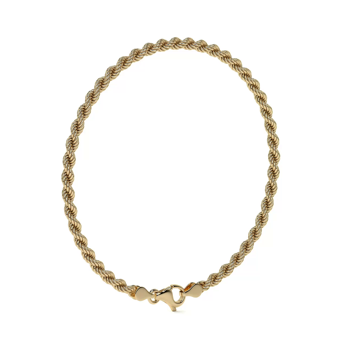 10K Gold Italian Rope Chain Bracelet | Elegant Fine Jewelry Bracelet