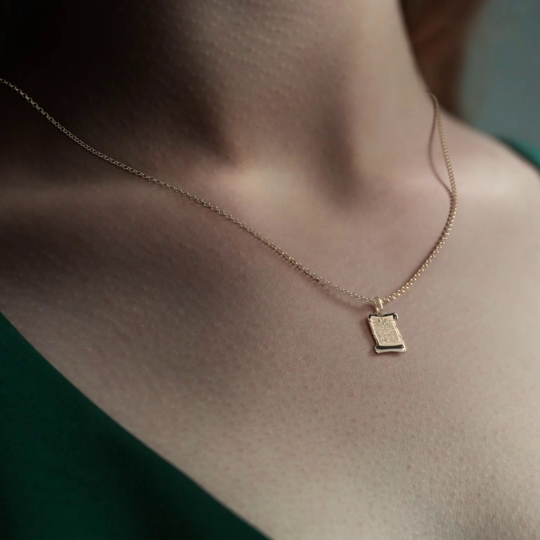 14K Gold Religious Holy Chalice Pendant | 12mm Italian Gold Pendant | Fine Jewelry