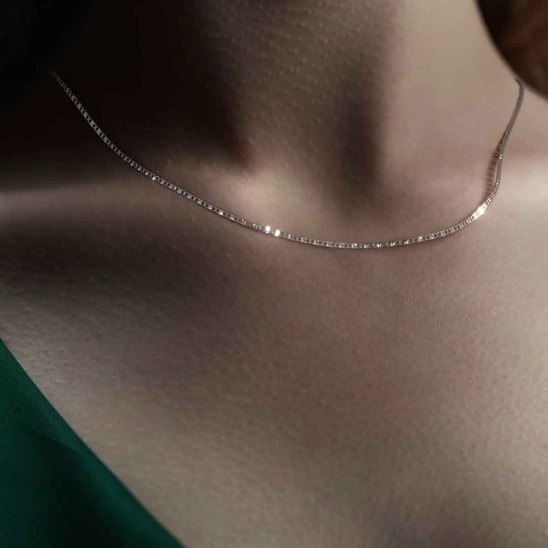 10K Gold Valentino Chain 55cm | Italian Gold Necklace 2.3mm with Spring Ring Clasp | Fine Jewelry