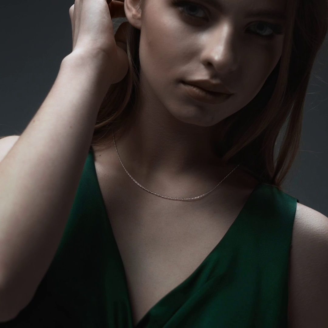 14K Gold Valentino Chain 45cm | Italian Gold Necklace with Spring Ring Clasp | Fine Jewelry