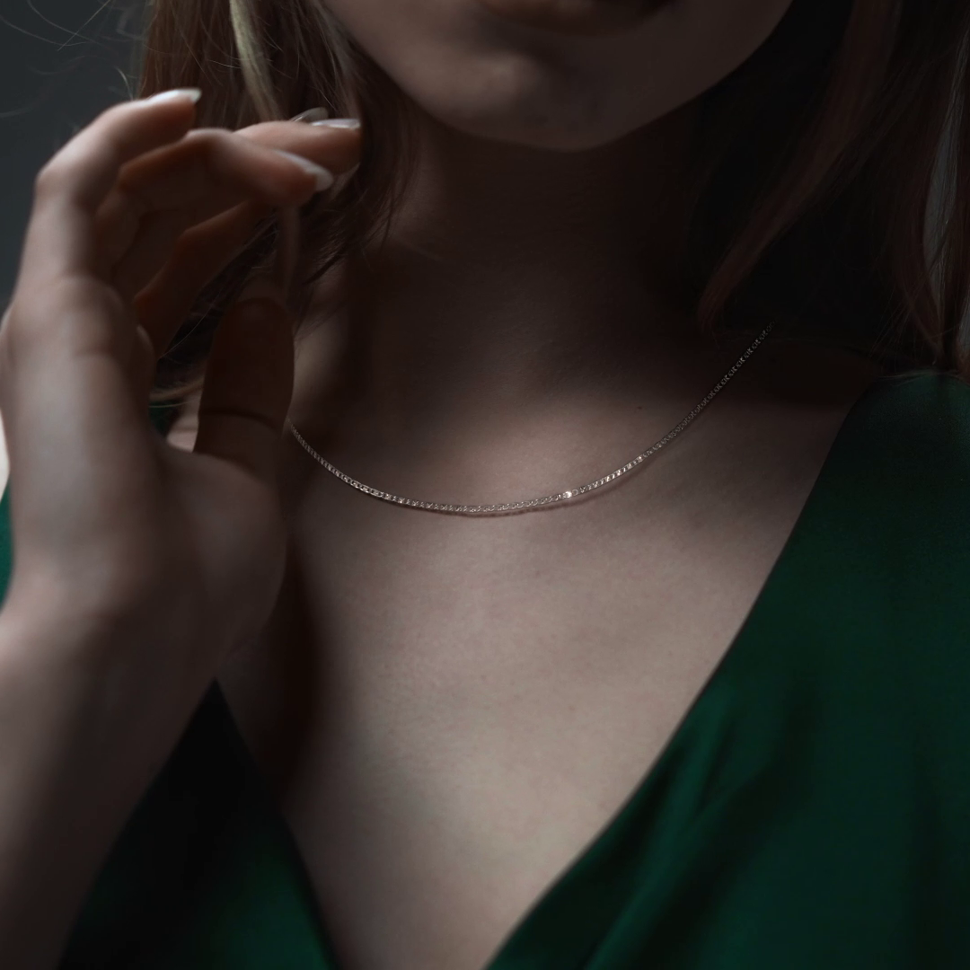 10K Gold Valentino Chain 55cm | Italian Gold Necklace 2.3mm with Spring Ring Clasp | Fine Jewelry