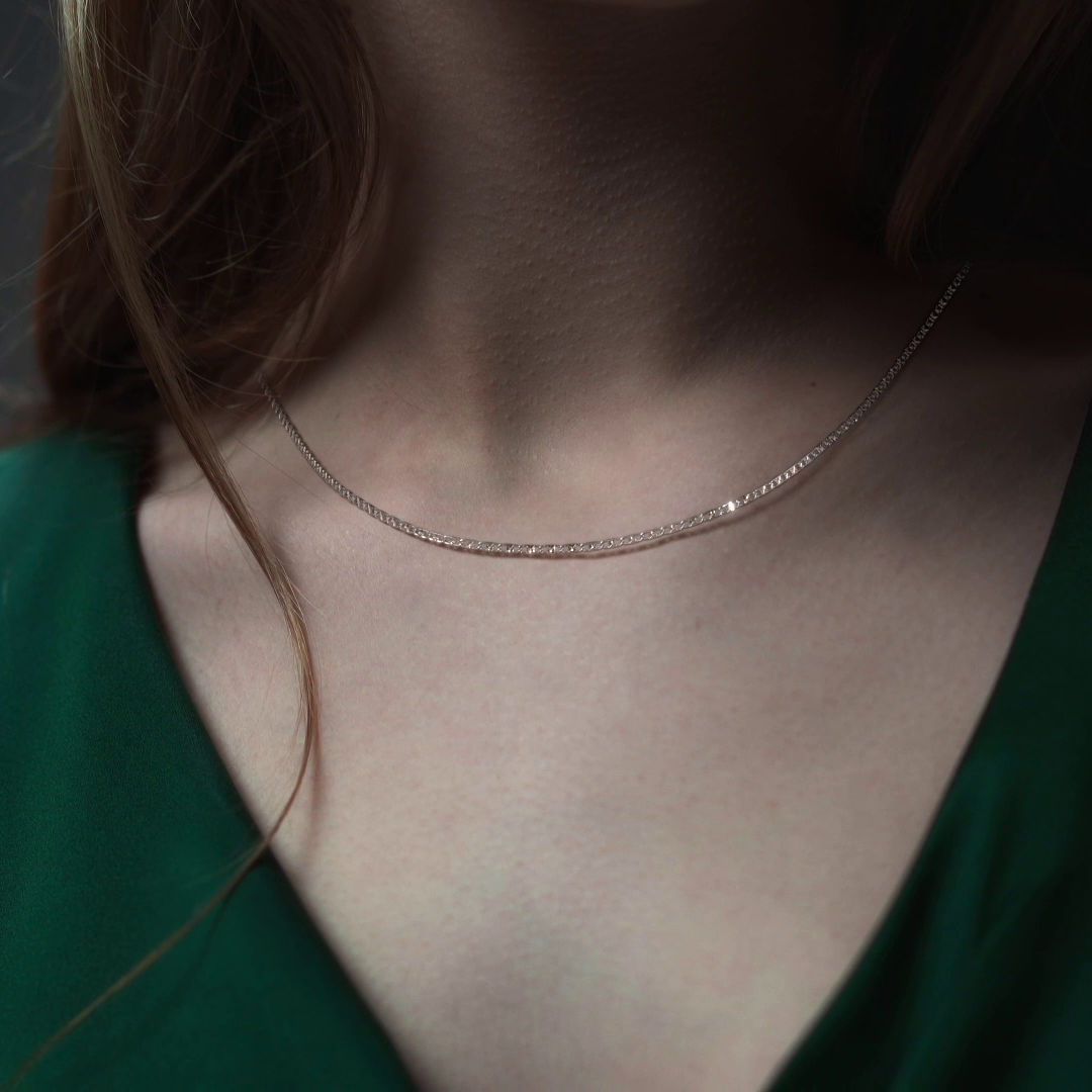 14K Gold Valentino Chain 45cm | Italian Gold Necklace with Spring Ring Clasp | Fine Jewelry