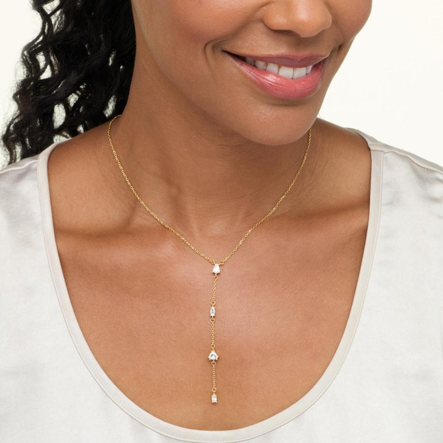 Fancy Cut Lariat Necklace