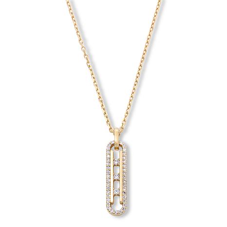 Pavé Paperclip Drop Necklace