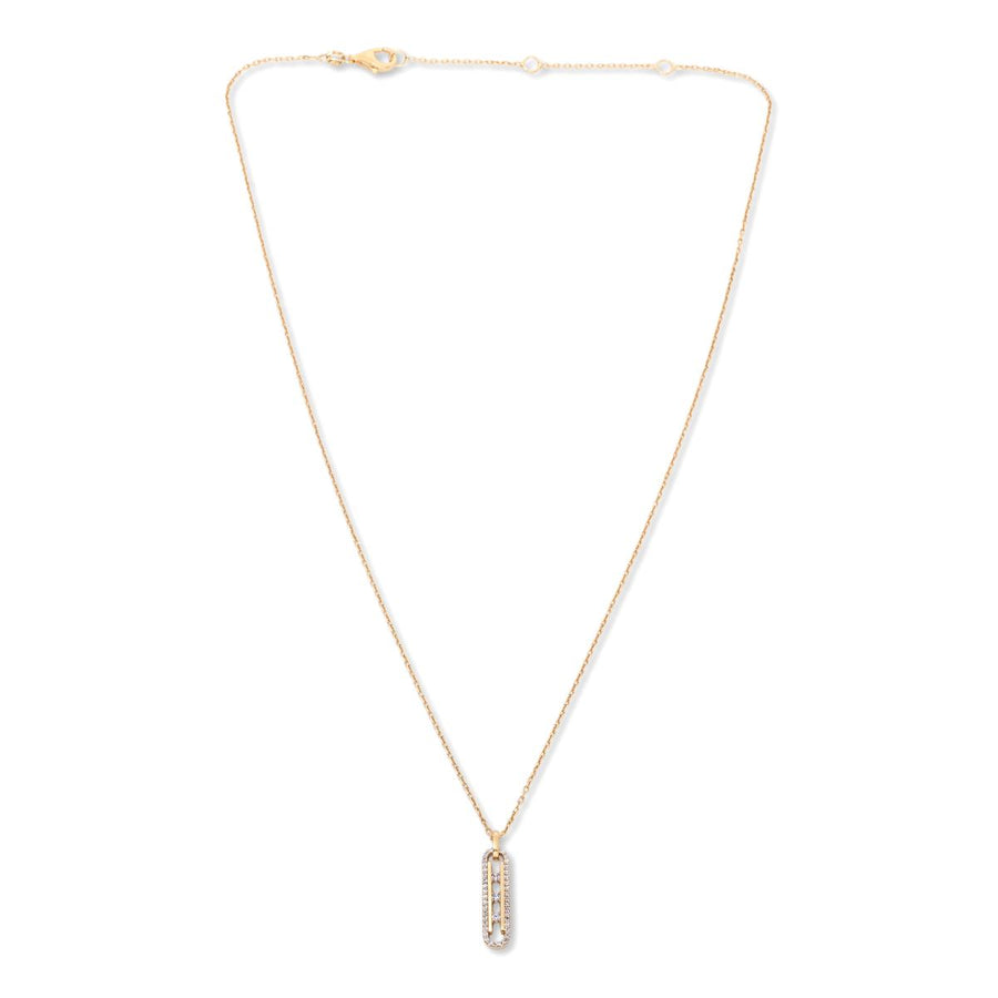 Pavé Paperclip Drop Necklace