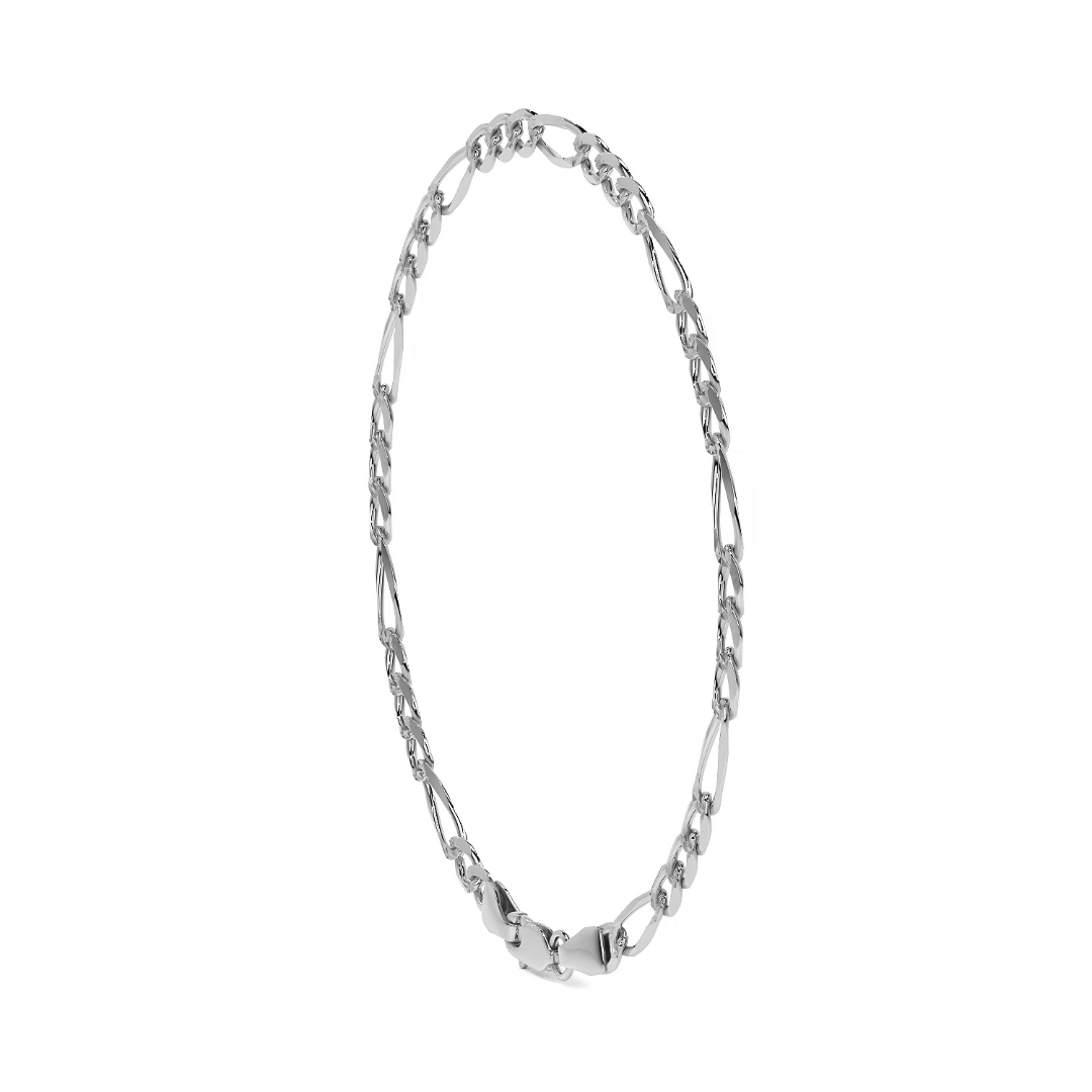 925 Sterling Silver Figaro 3+1 Bracelet, 21 cm, 2.5 mm Gauge