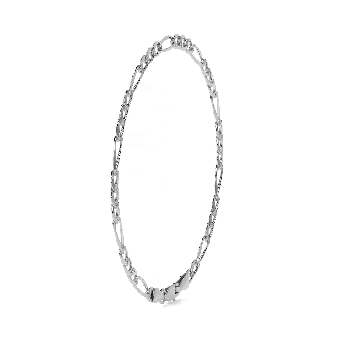 925 Sterling Silver Figaro 3+1 Bracelet, 21 cm, 2.5 mm Gauge