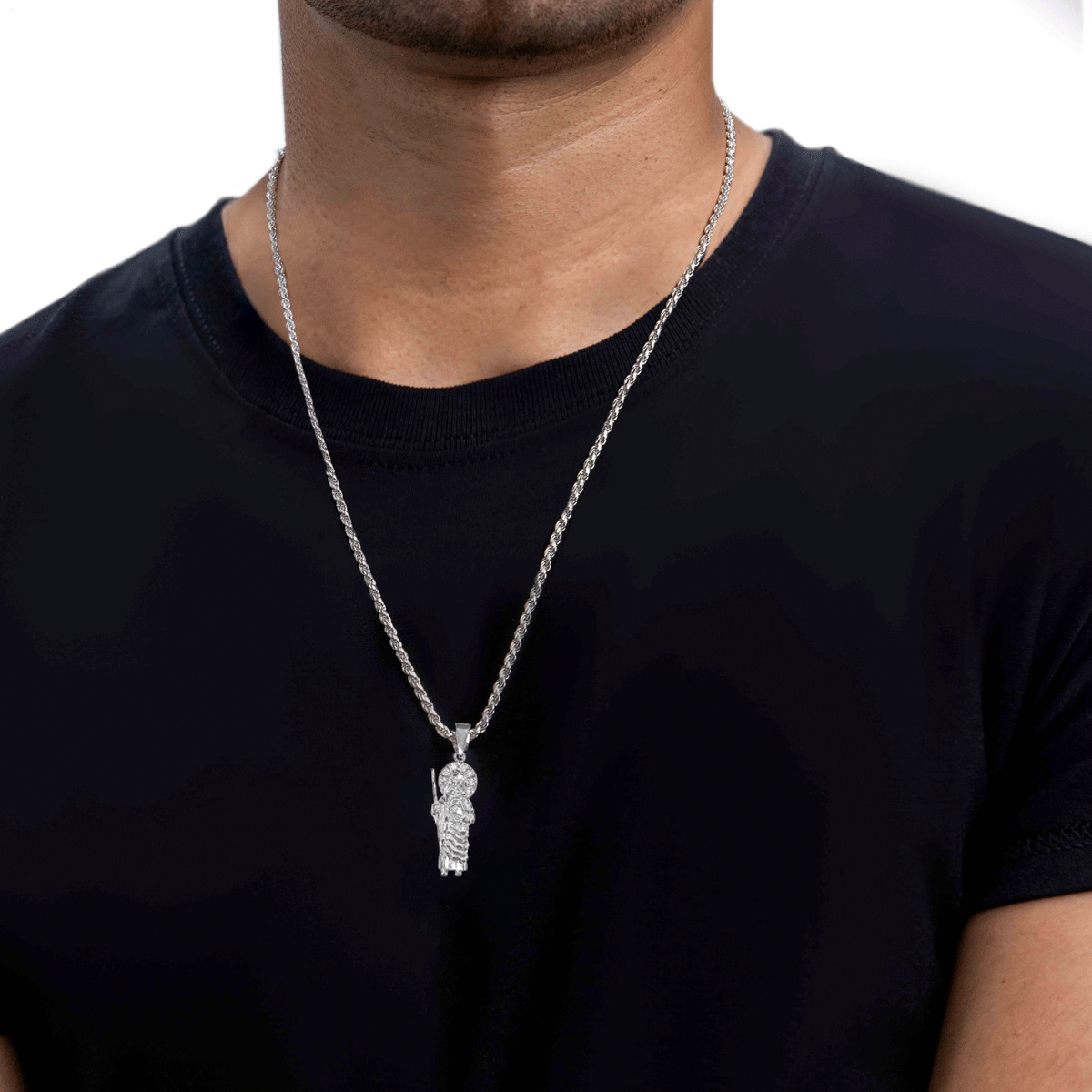 925 Silver Necklace with 4.9 cm St. Jude Charm