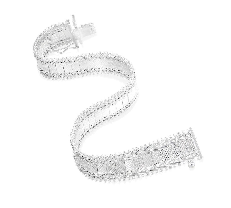 Imperial Silver Diamond-Cut Link Bracelet