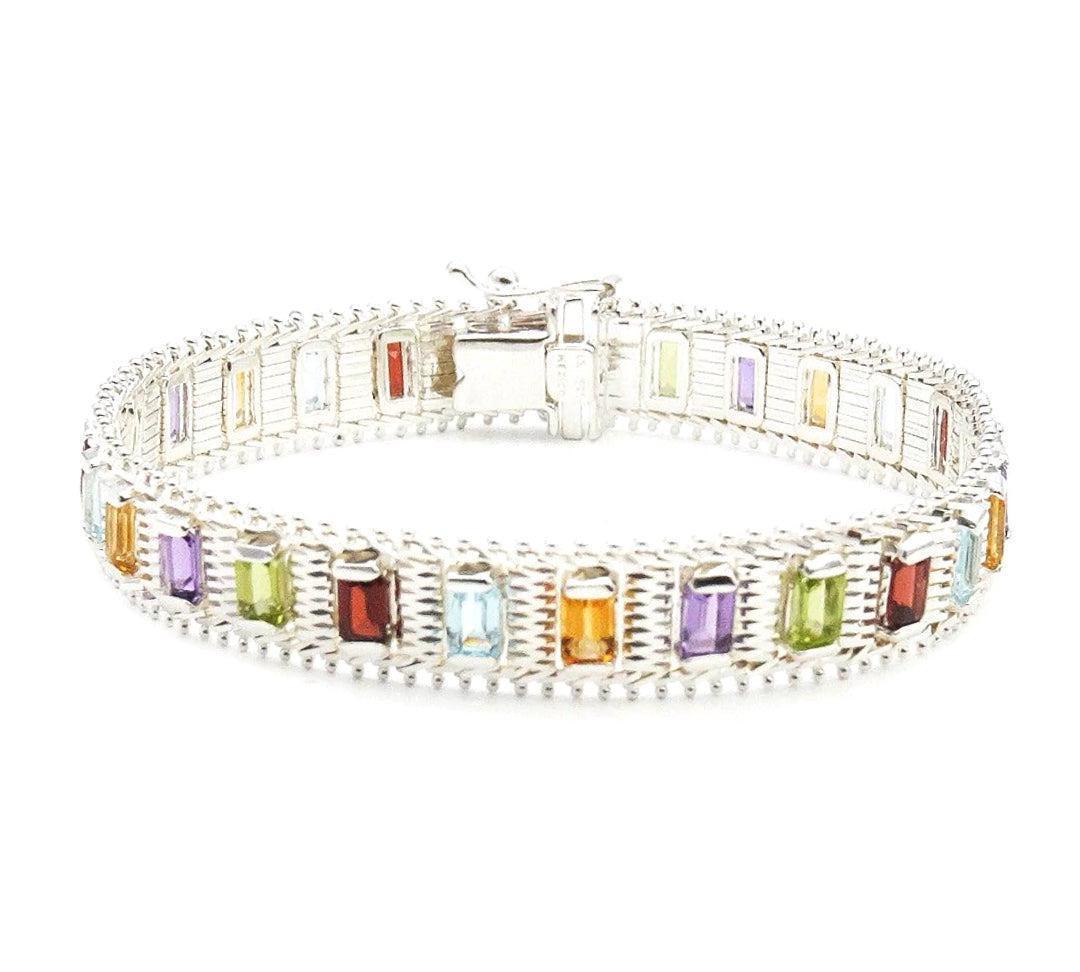 Imperial Silver Lame' Multi-Gemstone Bracelet – Imperial Jewelry
