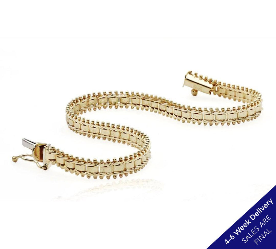 14K Imperial Gold Satin Sheen Bracelet with Hidden Insert Clasp | CUSTOM MADE TO ORDER