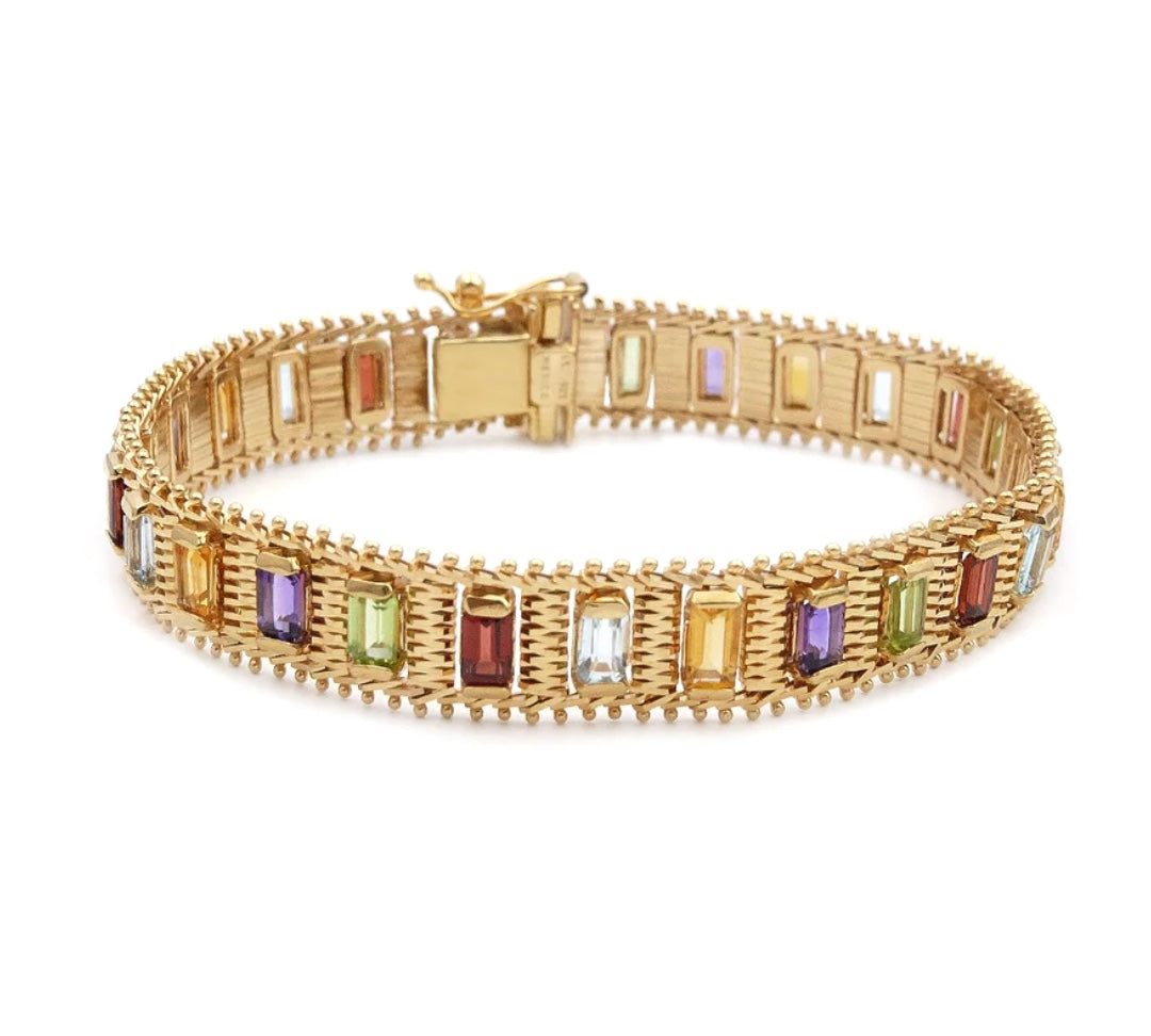 Imperial Silver Lame' Multi-Gemstone Bracelet – Imperial Jewelry