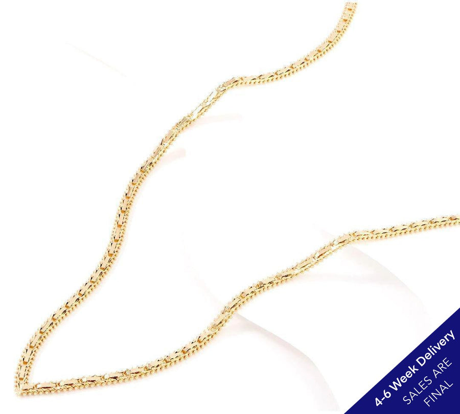 Imperial Gold Mirror Bar V 20" Necklace, 14K Gold | CUSTOM MADE TO ORDER