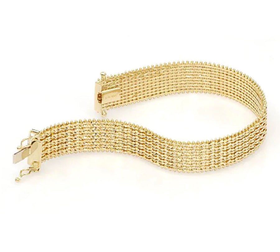 Imperial Gold Deluxe 10 Row Wheat Pattern Bracelet | CUSTOM MADE TO ORDER