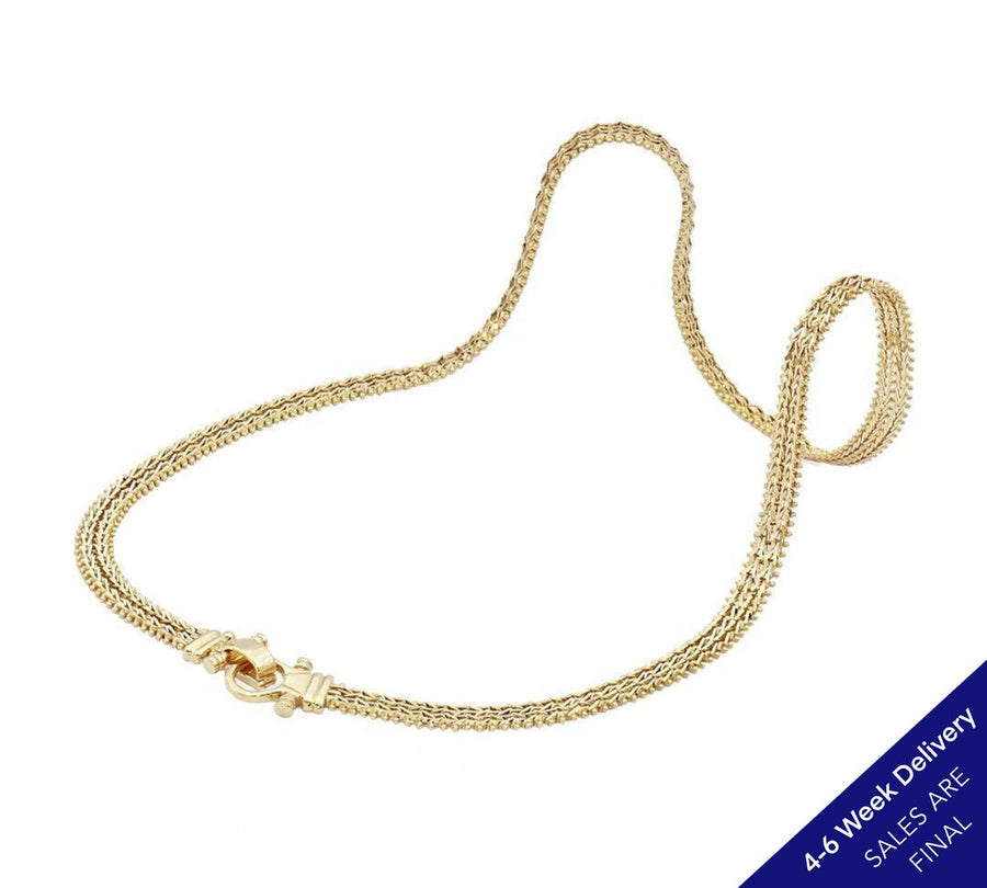 14K Imperial Gold Wheat Necklace with Buckle Clasp | CUSTOM MADE TO ORDER