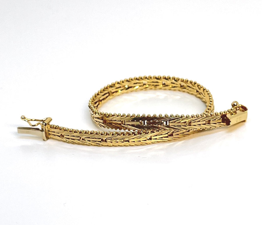 Imperial Gold One Row Mirror Bar Bracelet, 14K | CUSTOM MADE TO ORDER