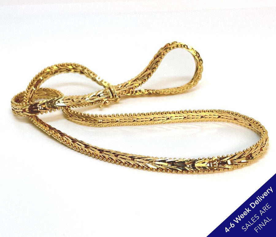 Imperial Gold One Row Mirror Bar Necklace, 14K | CUSTOM MADE TO ORDER