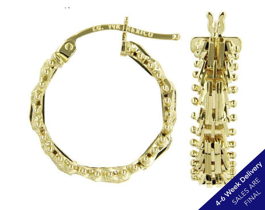 Imperial Gold Mirror Bar Hoop Earrings  