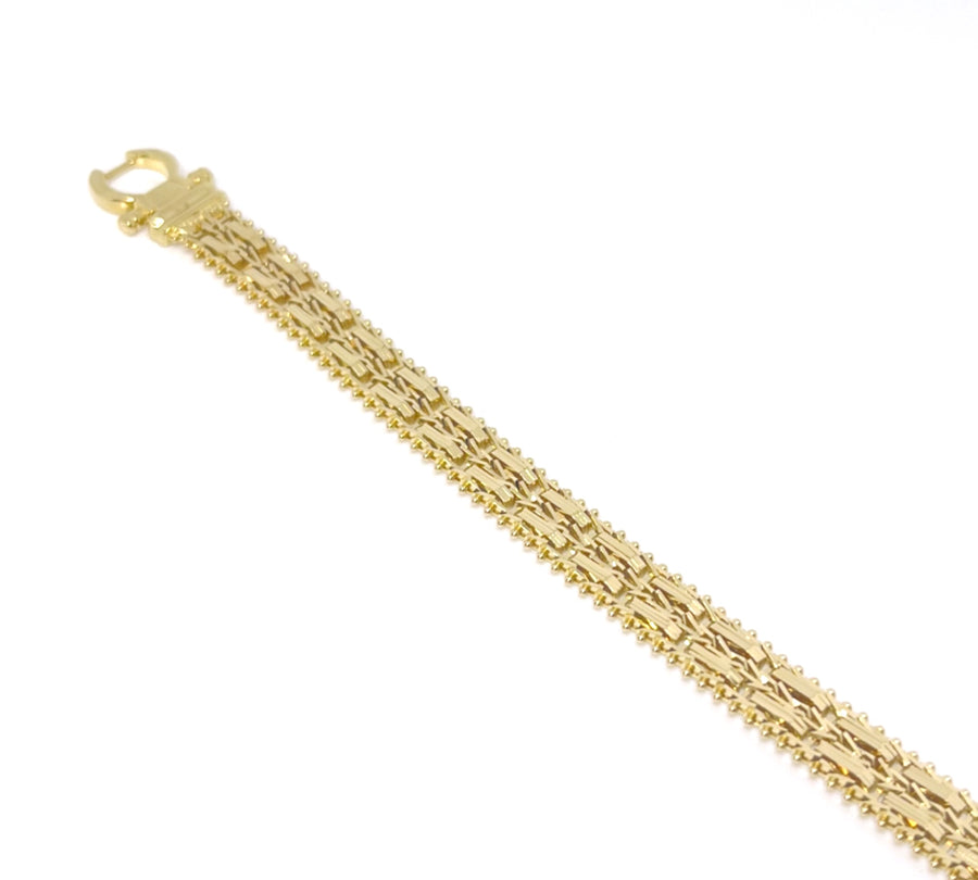 Imperial Gold 2 Row Mirror Bar Bracelet, 14K | CUSTOM MADE TO ORDER