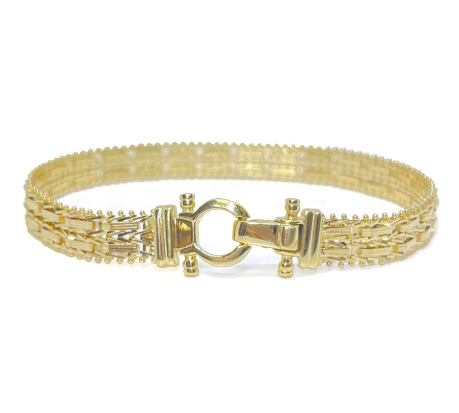 Imperial Gold 2 Row Mirror Bar Bracelet, 14K | CUSTOM MADE TO ORDER