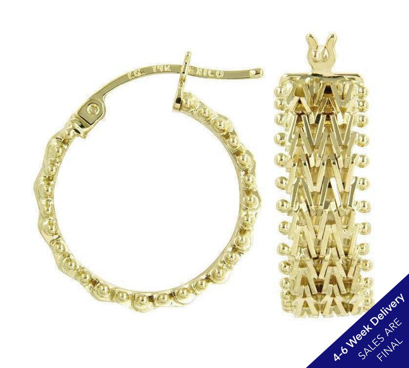 Imperial Gold Wheat Hoop Earrings 