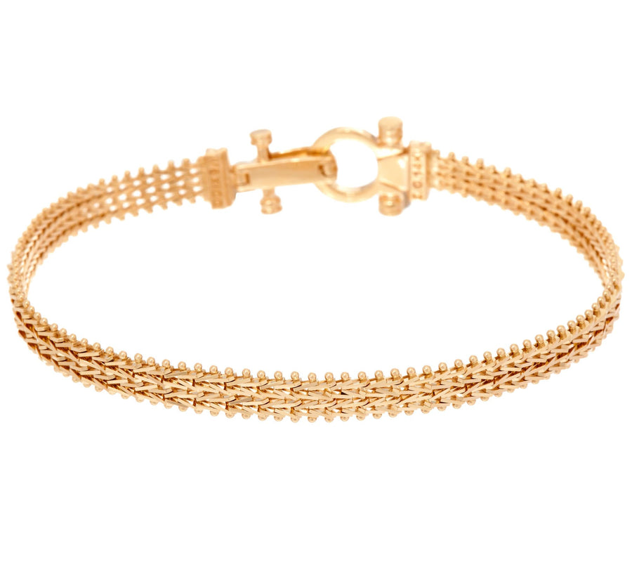 14K Imperial Gold Wheat Bracelet with Buckle Clasp | CUSTOM MADE TO ORDER