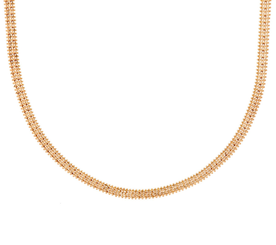 14K Imperial Gold Wheat Necklace with Buckle Clasp | CUSTOM MADE TO ORDER