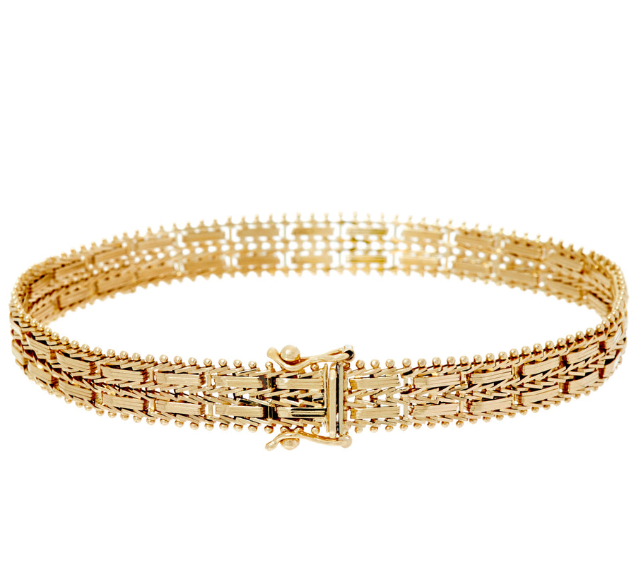 Imperial Gold 2-Row Mirror Bar Bracelet with Hidden Insert Clasp | CUSTOM MADE TO ORDER