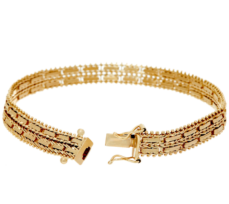 Imperial Gold 2-Row Mirror Bar Bracelet with Hidden Insert Clasp | CUSTOM MADE TO ORDER