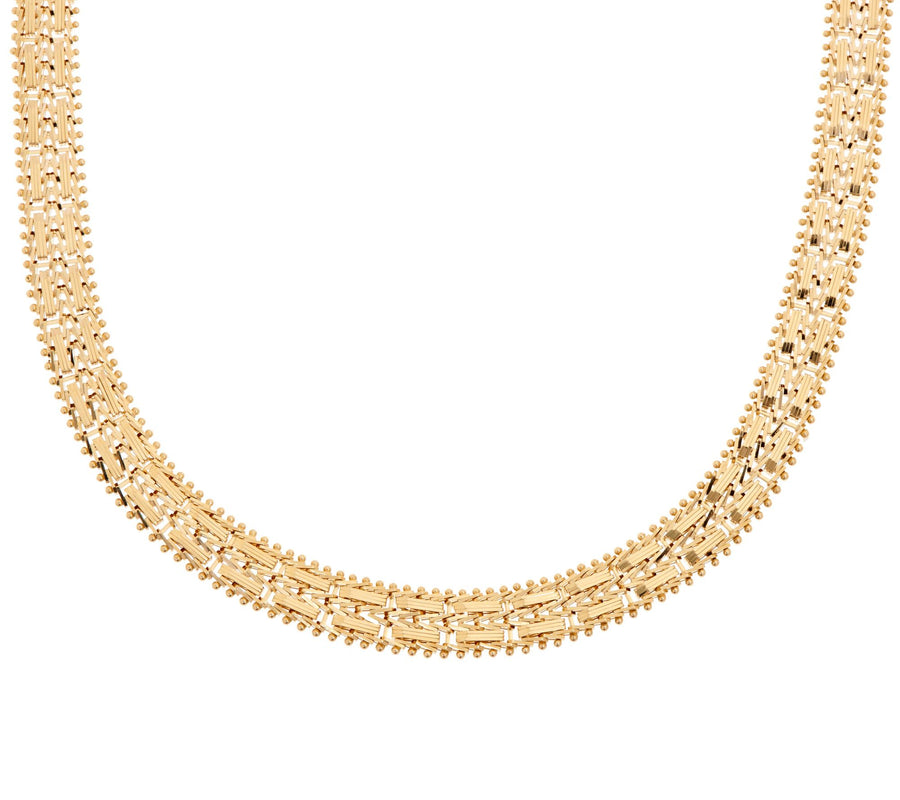 Imperial Gold 2-Row Mirror Bar Necklace -14K | CUSTOM MADE TO ORDER