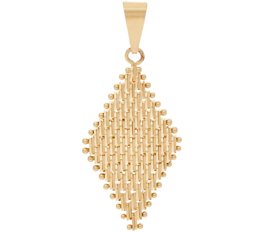 14K Imperial Gold Diamond Shape Lame' Pendant with 18" Chain | CUSTOM MADE TO ORDER