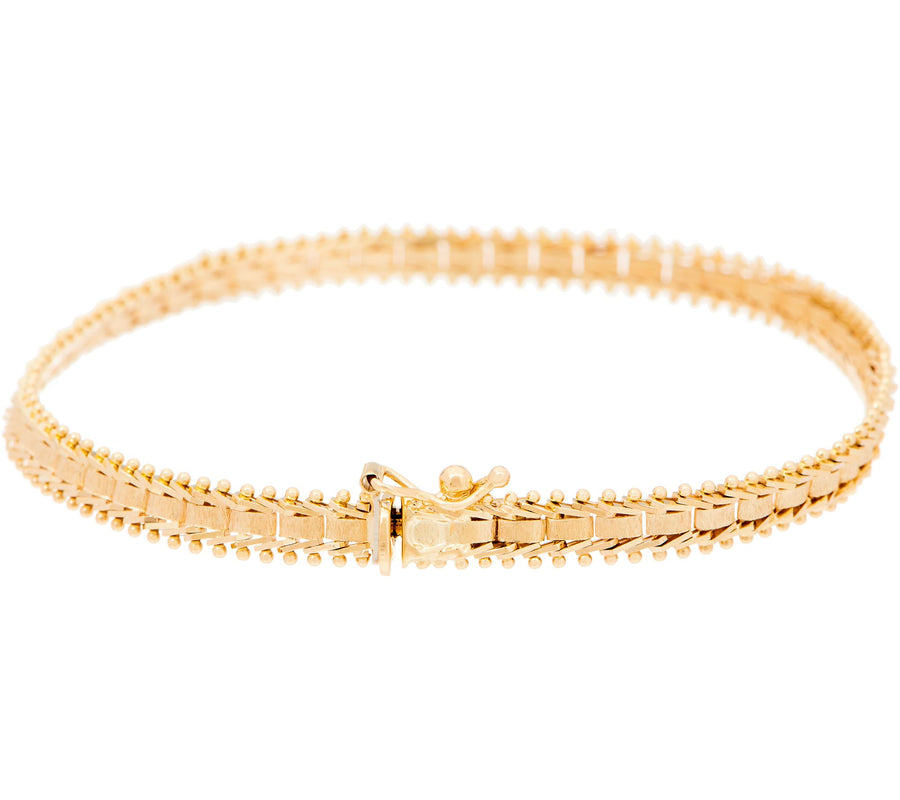 14K Imperial Gold Satin Sheen Bracelet with Hidden Insert Clasp | CUSTOM MADE TO ORDER