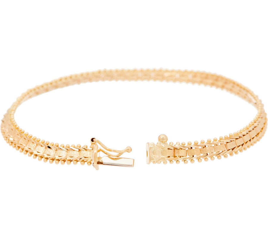 14K Imperial Gold Satin Sheen Bracelet with Hidden Insert Clasp | CUSTOM MADE TO ORDER