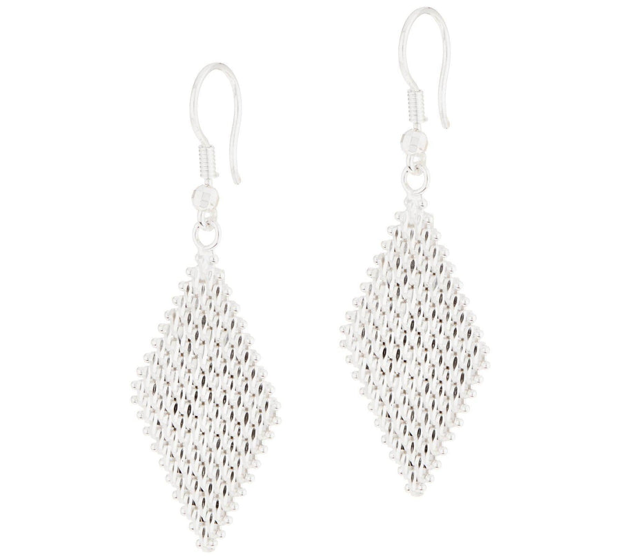 Imperial Silver Ultra Lame Marquise ’Drop’ Earrings