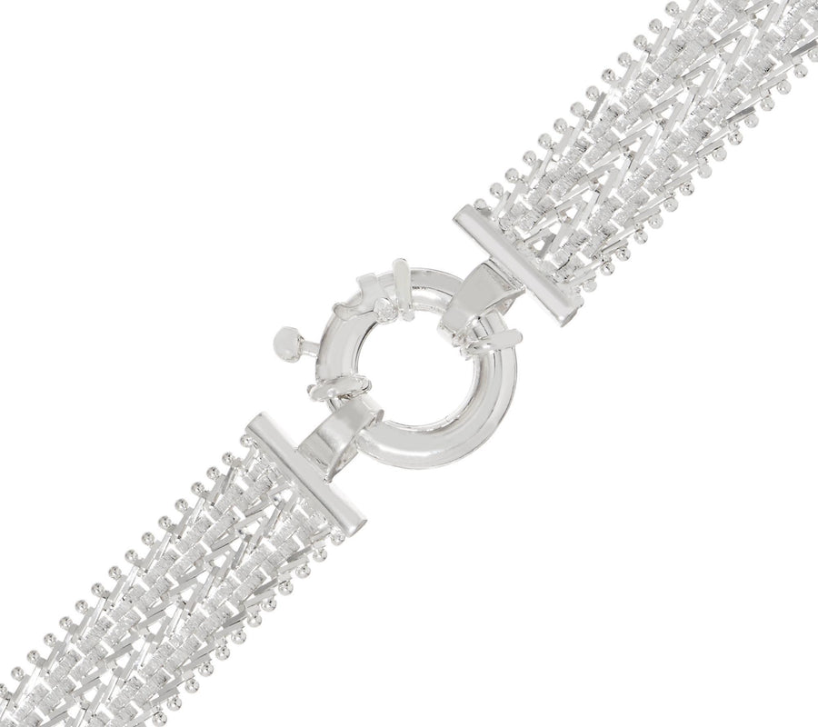 Imperial Silver Satin Wheat Bracelet