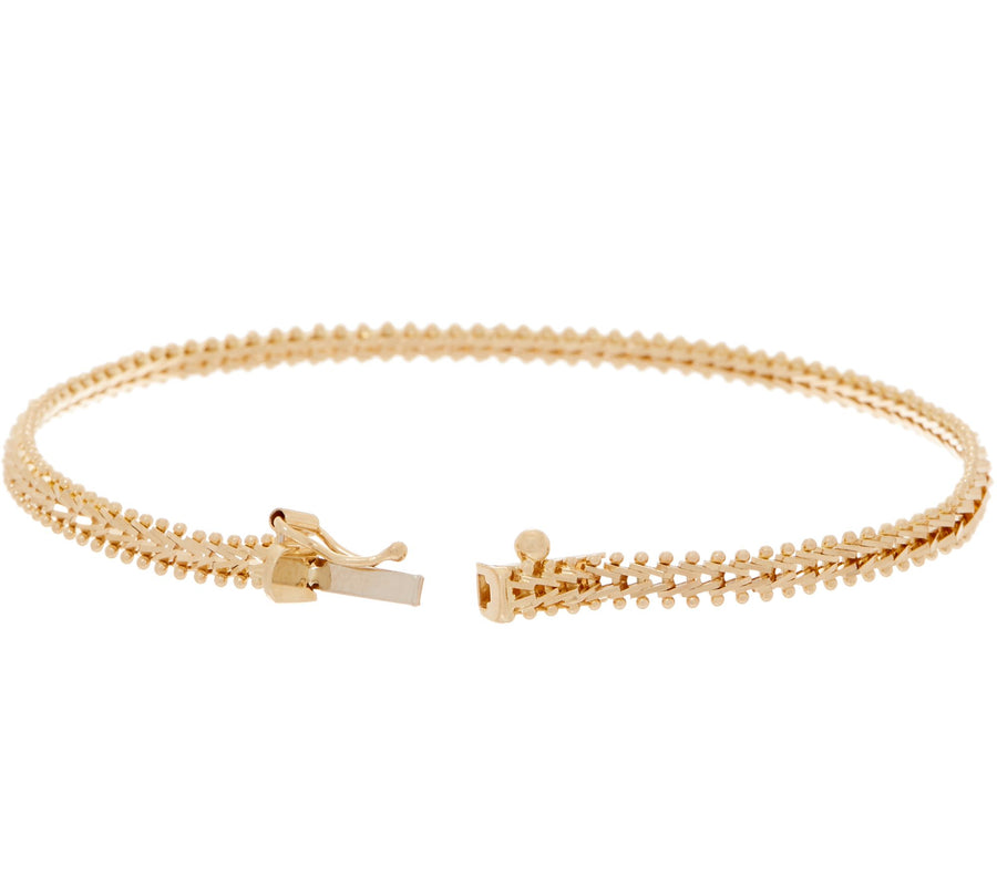14K Imperial Gold 2 Row Wheat Bracelet | CUSTOM MADE TO ORDER