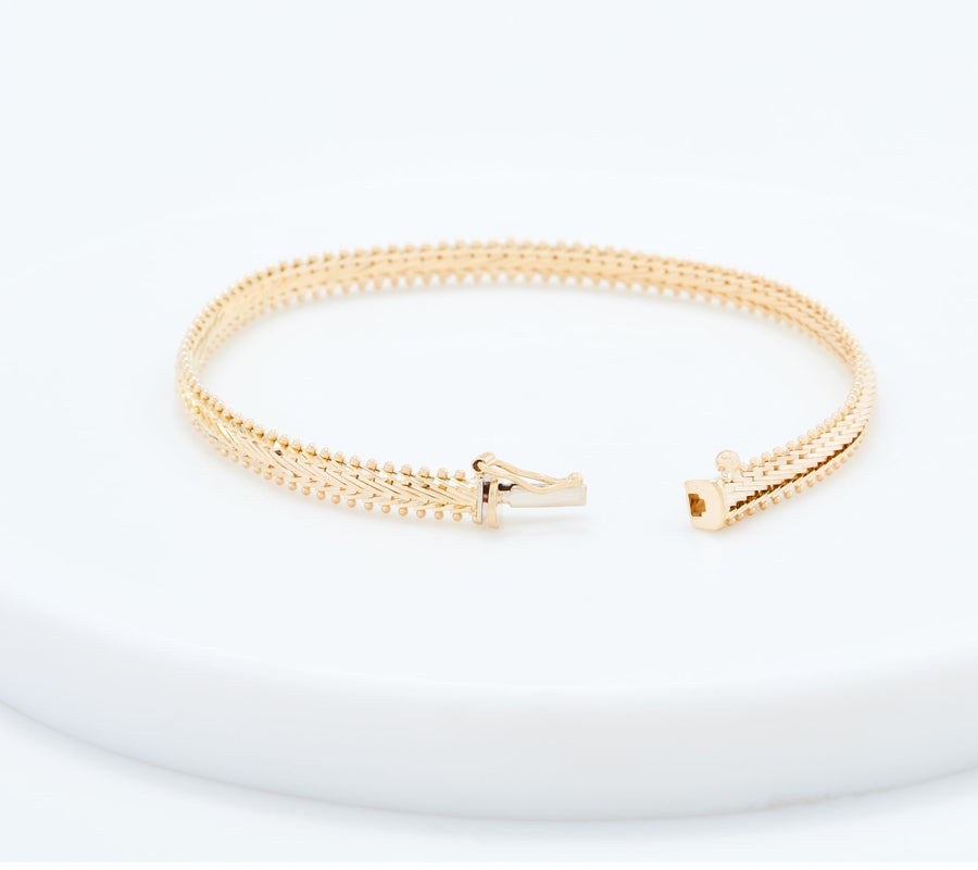 Imperial Gold Diagonal Mirror Bar Bracelet, 14K Gold | CUSTOM MADE TO ORDER