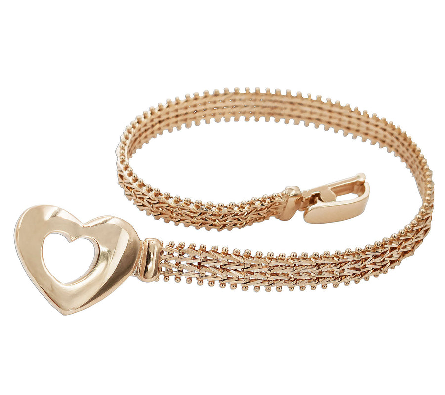 14K Imperial Gold Heart Buckle Bracelet | CUSTOM MADE TO ORDER