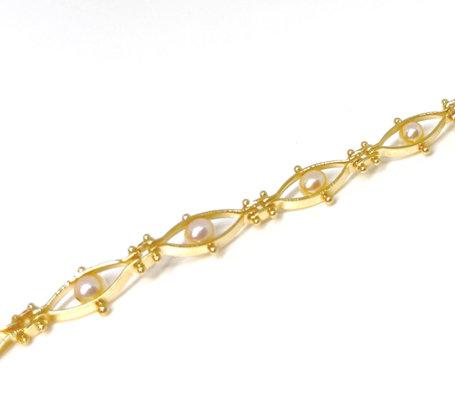 Imperial Gold Pearl Station Bracelet 14K | CUSTOM MADE TO ORDER